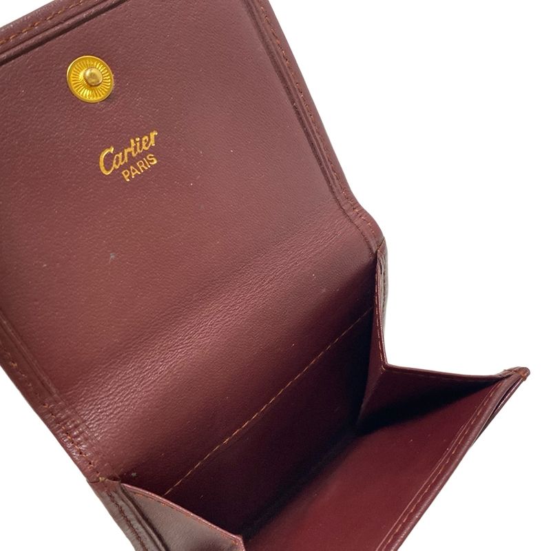 Cartier Coin Case Must Line Bordeaux And Gold Leather