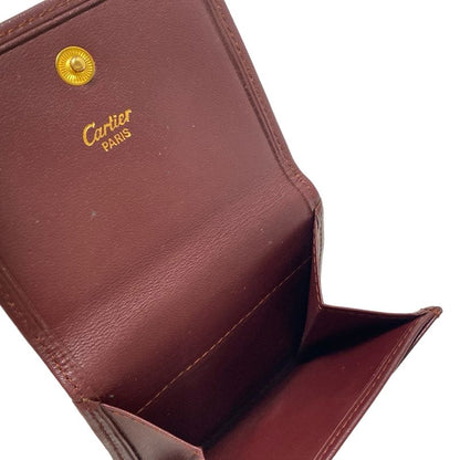 Cartier Coin Case Must Line Bordeaux And Gold Leather