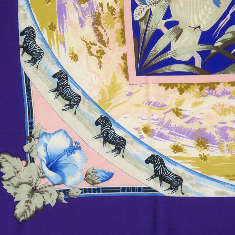 Hermes Carré 140 Tropiques Cashmere Silk Multicolor Scarf 0823 Hermes