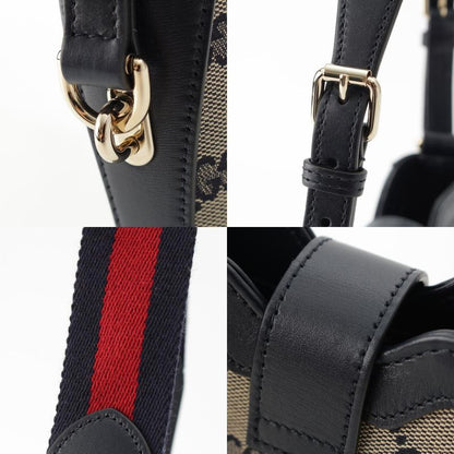 Gucci Canvas And Leather Original GG Mini Bucket Shoulder Bag 782919 Navy