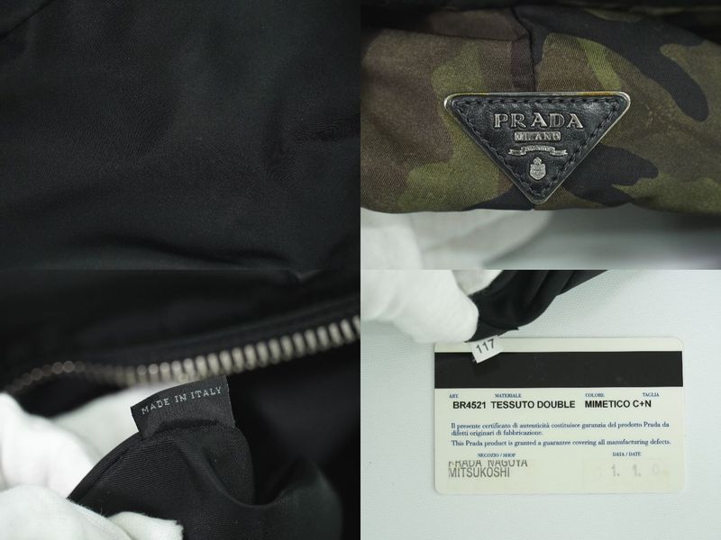 Authentic Prada Tessuto Camouflage Reversible 2WAY Shoulder Bag Handbag Nylon