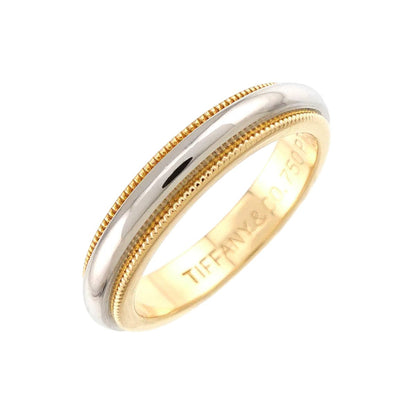 Tiffany & Co Milgrain Band Ring Pt 18k YG 750 Together