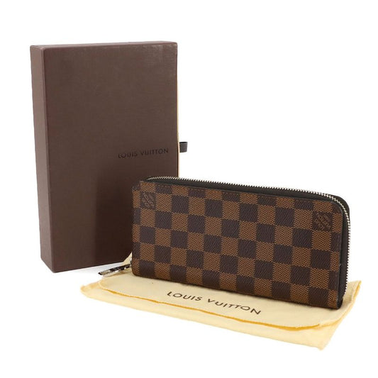 Louis Vuitton Damier Zippy Wallet Vertical Round Zipper Long Wallet Ebène