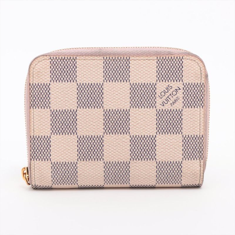 Louis Vuitton Damier Azure Zippy Coin Purse Coin Case Coin Case N60229 Ivory ×