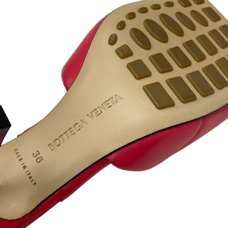 Bottega Veneta Lido Sandals Shoes Leather Pink Intrecciato Mules