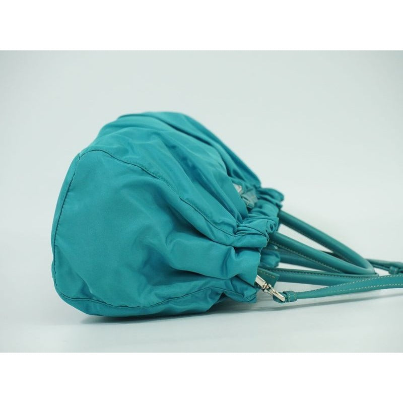 Prada Tessuto Ribbon 2-Way Shoulder Bag Handbag Nylon Turquoise Blue — view 3