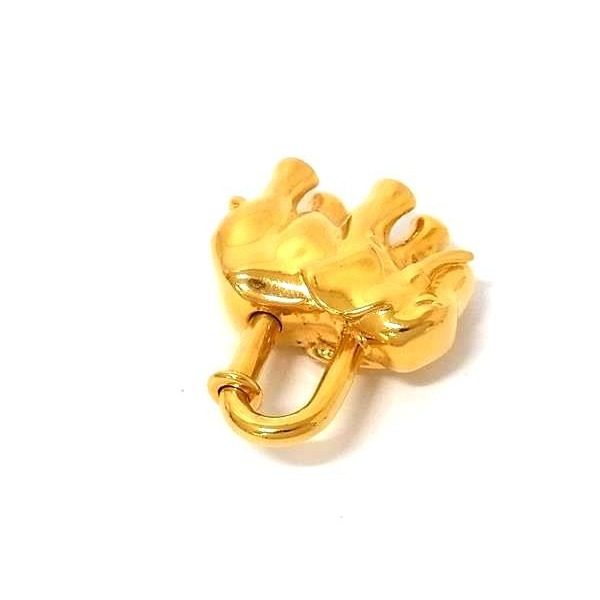 Hermes Cadena Elephant Key Holder Key Charm Bag Pendant Top Gold — view 2