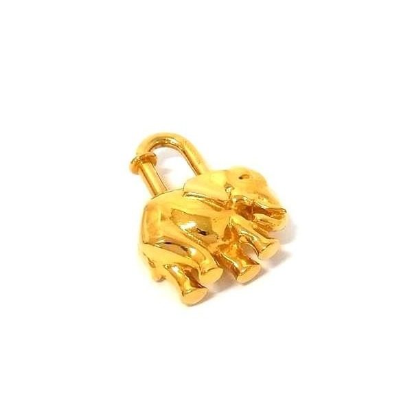Hermes Cadena Elephant Key Holder Key Charm Bag Pendant Top Gold