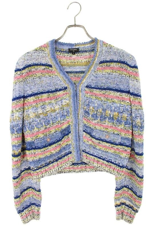 Chanel P70422k10062 Multicolor Knit Cardigan Women 40