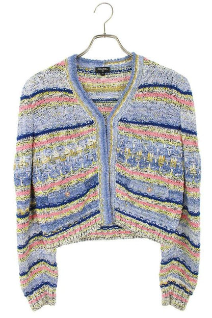 Chanel P70422k10062 Multicolor Knit Cardigan Women 40