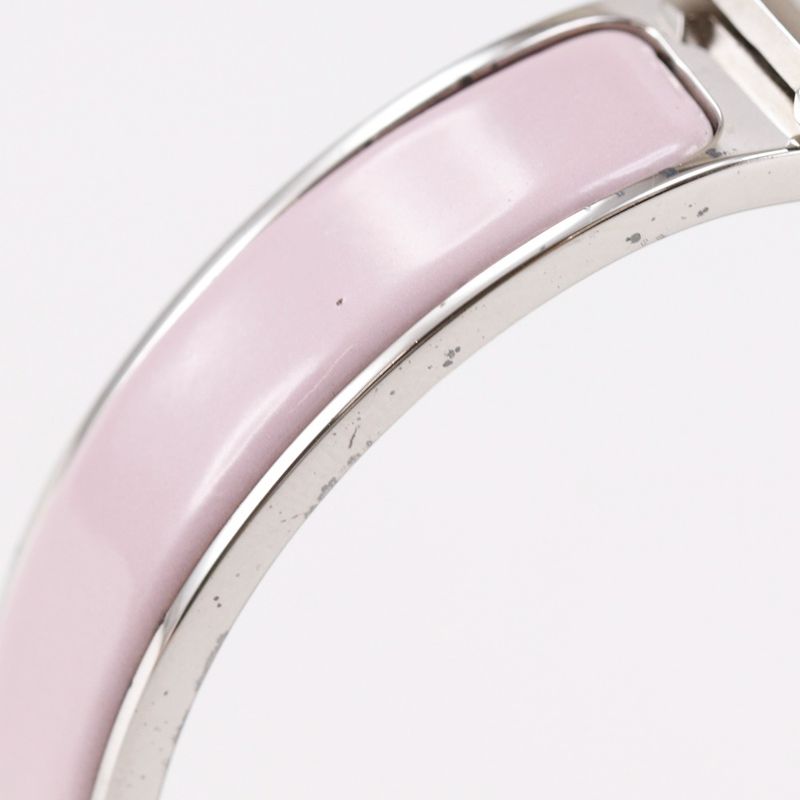 Hermes Click H PM H Bracelet Metal Silver/pink Ladies 36.2g Bangle