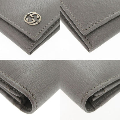 Gucci Interlocking G 256348 Leather Gray Long Wallet 0803 Gucci Men's