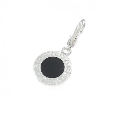 Bvlgari Logo Black and Silver Charm