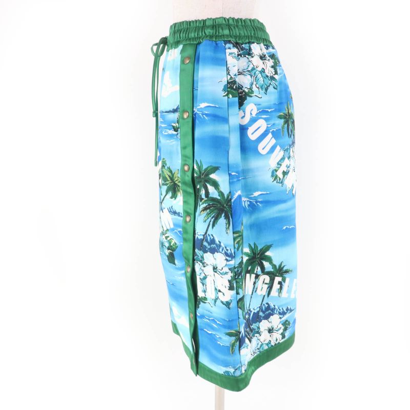 Gucci 693162 100% Cotton Los Angeles Palm Tree Print Skirt Multicolor M Made In