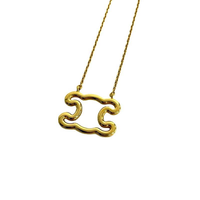 Celine Triomphe Logo Motif Frame Necklace Pendant Choker Accessory