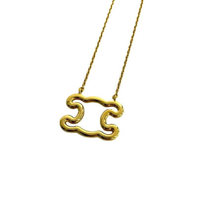 Celine Triomphe Logo Motif Frame Necklace Pendant Choker Accessory
