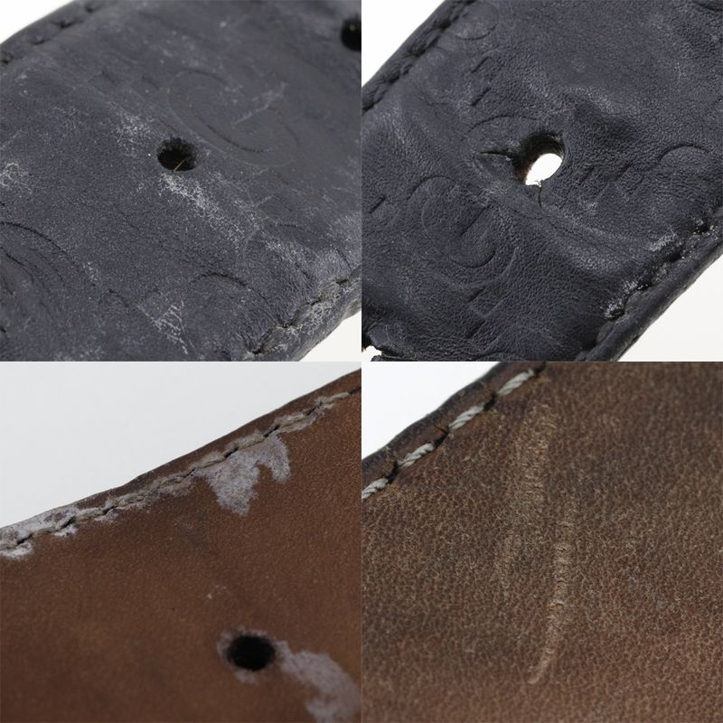 Gucci Interlocking GG 114876 Cima Leather Black Men's Belt