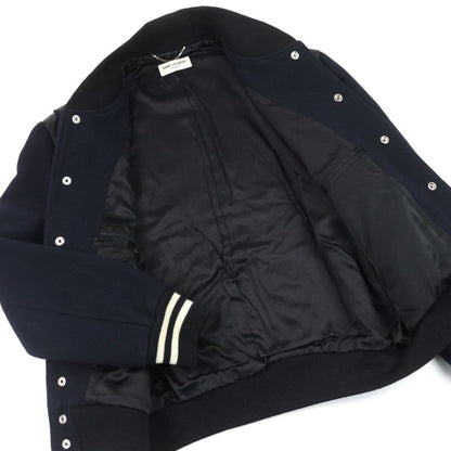 Saint Laurent Paris 354718 Editon Wool Blend Teddy Jacket Blouson With Leather