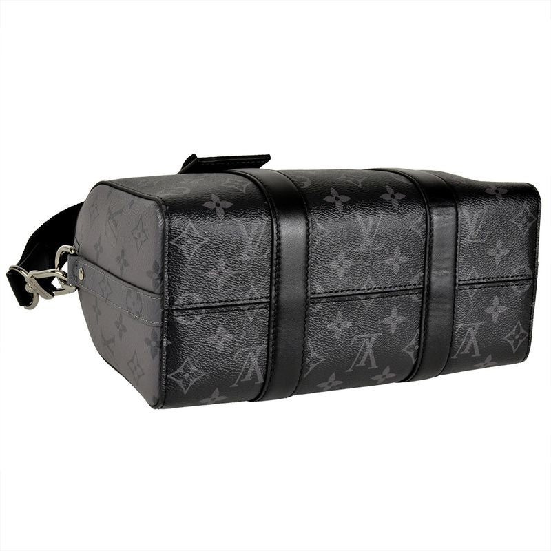 Louis Vuitton City Keepall Shoulder Bag M45936 Black RFID Monogram Eclipse Men's
