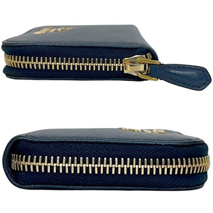 Prada Coin Case Blue Bluette Saffiano Metal