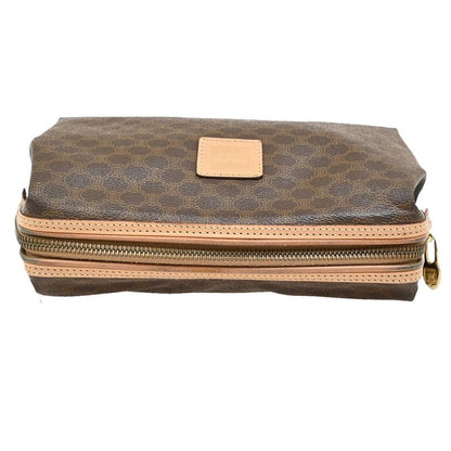 Celine Pouch Macadam PVC Leather Brown 04ka884