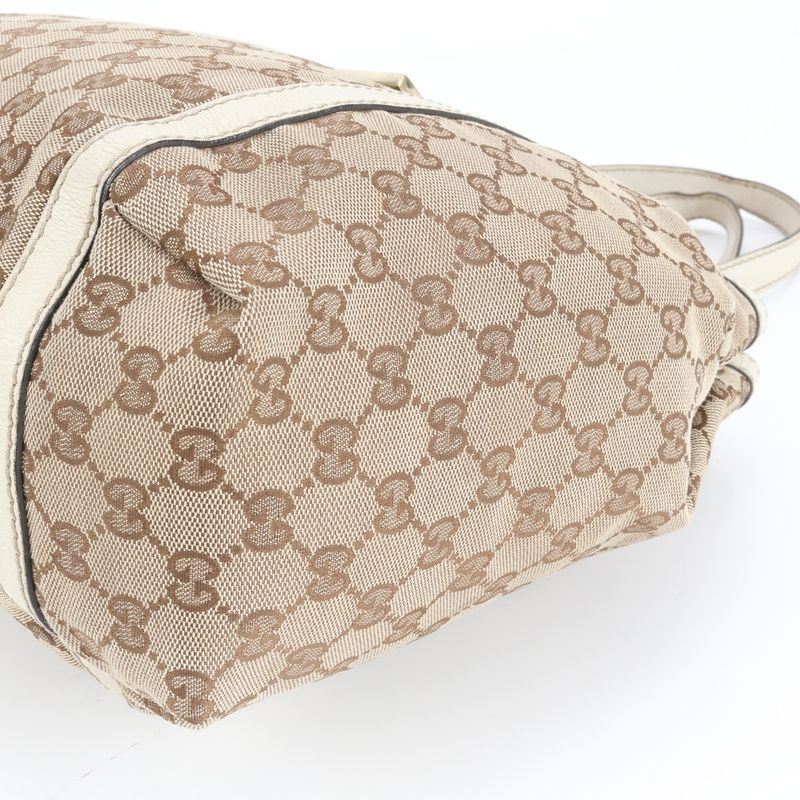 Gucci GG Canvas Sherry Line Leather Tote Bag Shoulder Hand 233607 Women EME