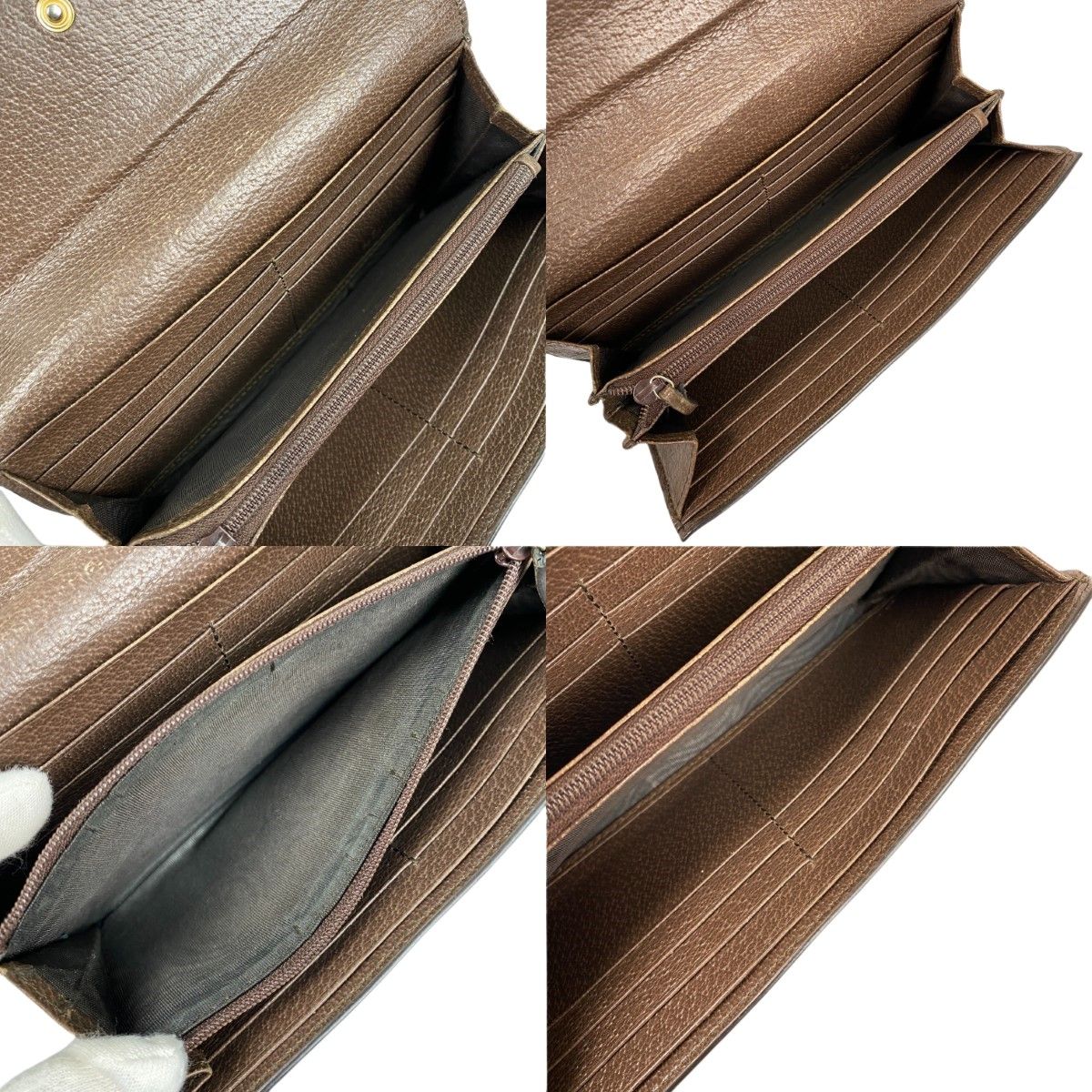 Gucci Ophidia GG Continental Wallet Sherry Line GG Supreme Long Wallet