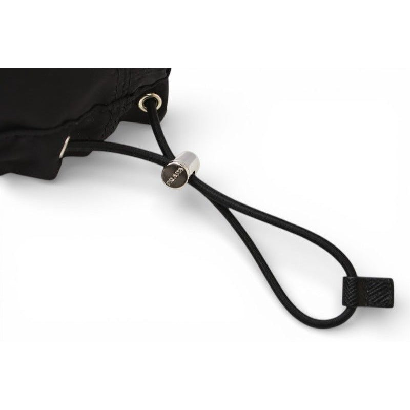 Prada Hat Beret Re-Nylon Triangle Logo Black — view 5