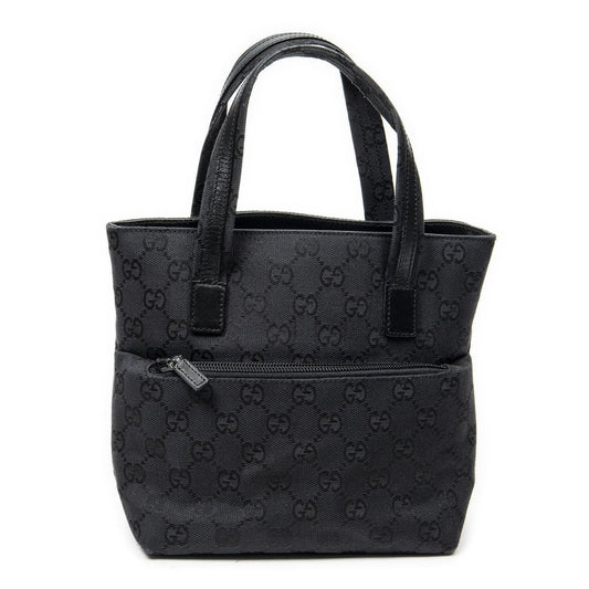 Gucci Mini Front Pocket Tote Black GG Canvas