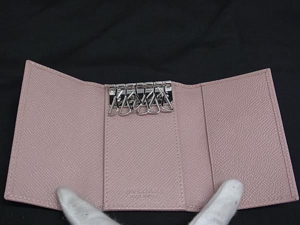 Bvlgari Leather 6-ring Key Case Key Case Ladies Pink And Silver Fn5044