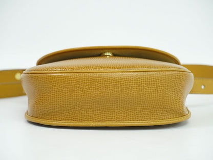 Authentic Christian DIOR Leather Shoulder Bag Pochette Brown Bag Pre-owned