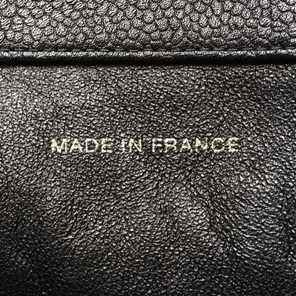 CHANEL Classic CC Caviar Logo Shoulder Tote Bag Black Leather Purse