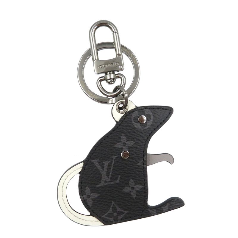 Louis Vuitton M68835 Porte Cles LV Rats Monogram Eclipse Metal Black Grey Key