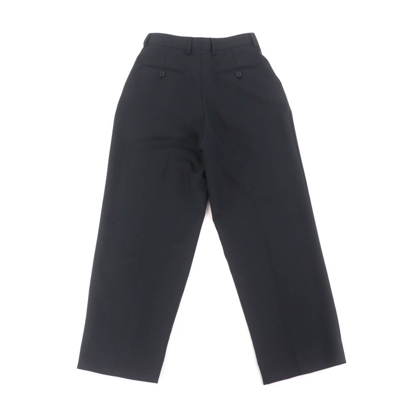 Celine 2p519673d 100% Wool Center Press Two Tuck Wide Pants Slacks Black 34