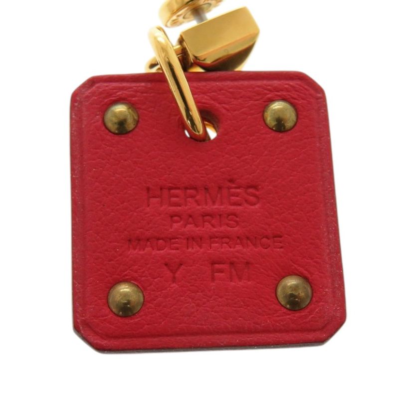 Hermes As De Coeur Vorsoft Metal Gold Red Engraved Y (2020) Earrings 1380 Hermes