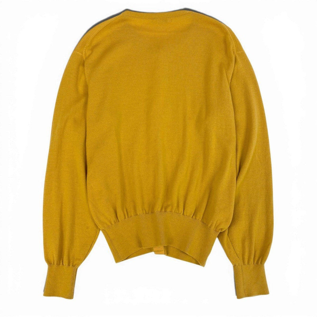 Dior CD Button Knit Cardigan Top M Yellow Wool — view 3