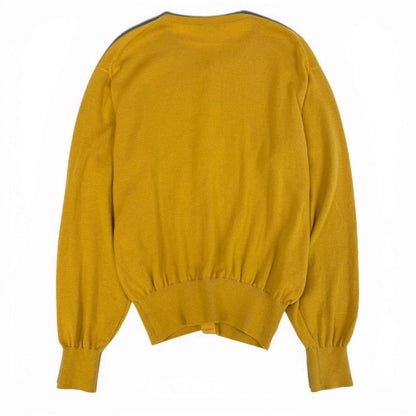 Dior CD Button Knit Cardigan Top M Yellow Wool — view 3