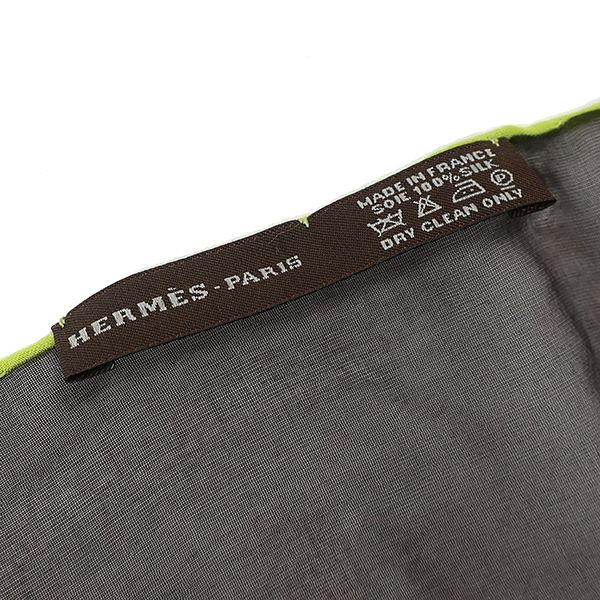 Hermes Shawl Rectangle Silk Brown and Green [box