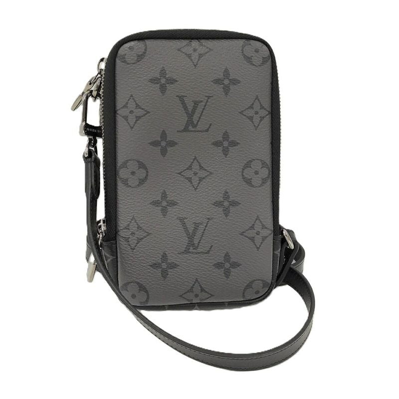 Louis Vuitton Double Phone Pouch Shoulder Bag Monogram Eclipse
