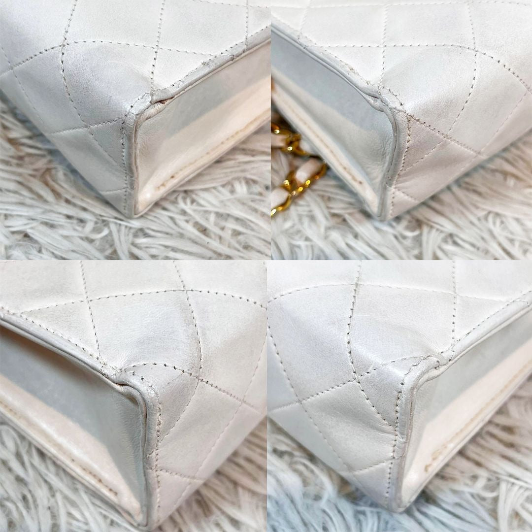 CHANEL 24K Vintage Flap Bag Lambskin Leather Quilted Chain Purse