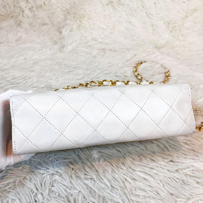CHANEL 24K Vintage Flap Bag Lambskin Leather Quilted Chain Purse