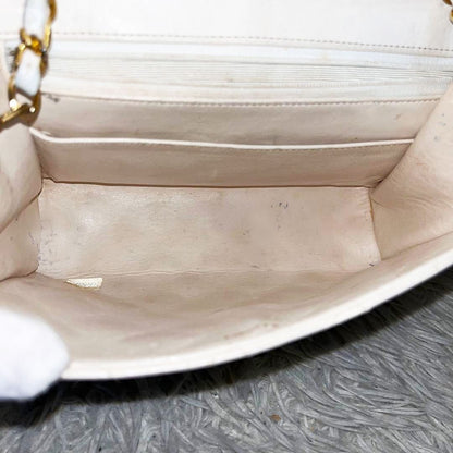 CHANEL 24K Vintage Flap Bag Lambskin Leather Quilted Chain Purse