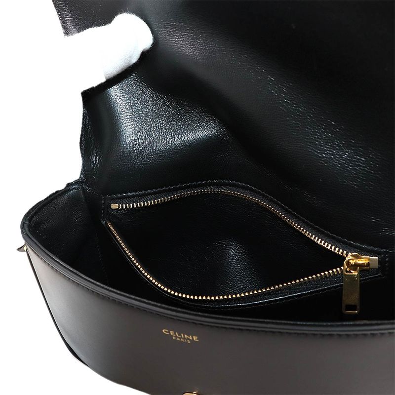 Celine Tassels Shoulder Bag Leather Bordeaux Black Gold Hardware Vintage