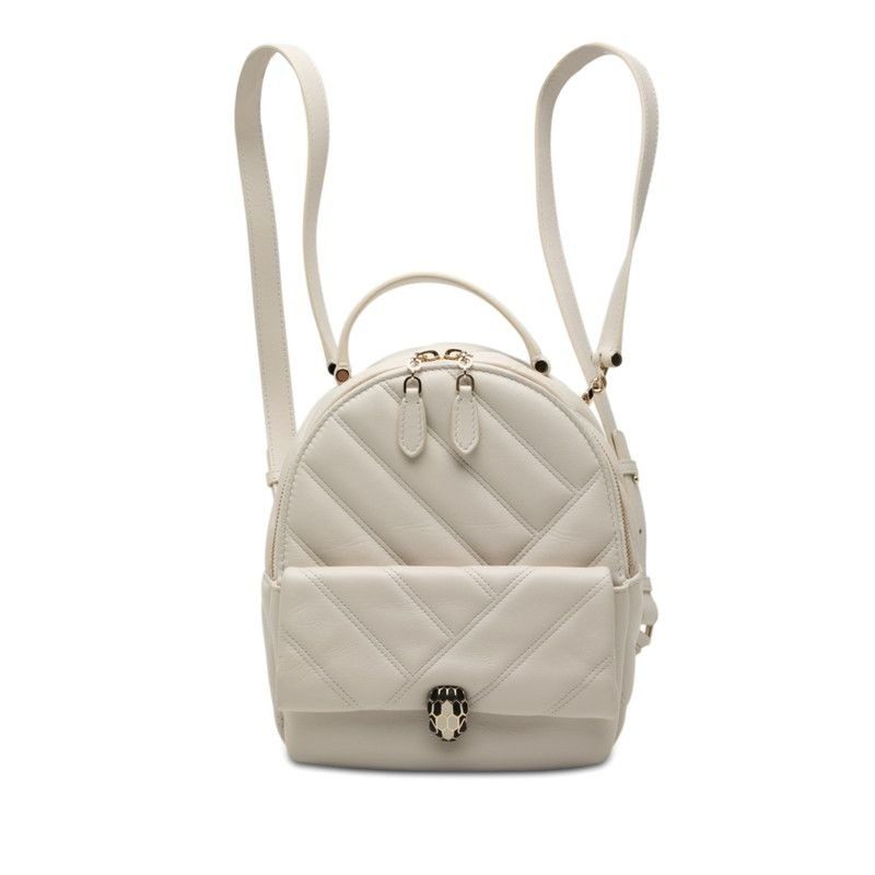 Bvlgari Serpenti Cabochon Backpack Ivory Leather