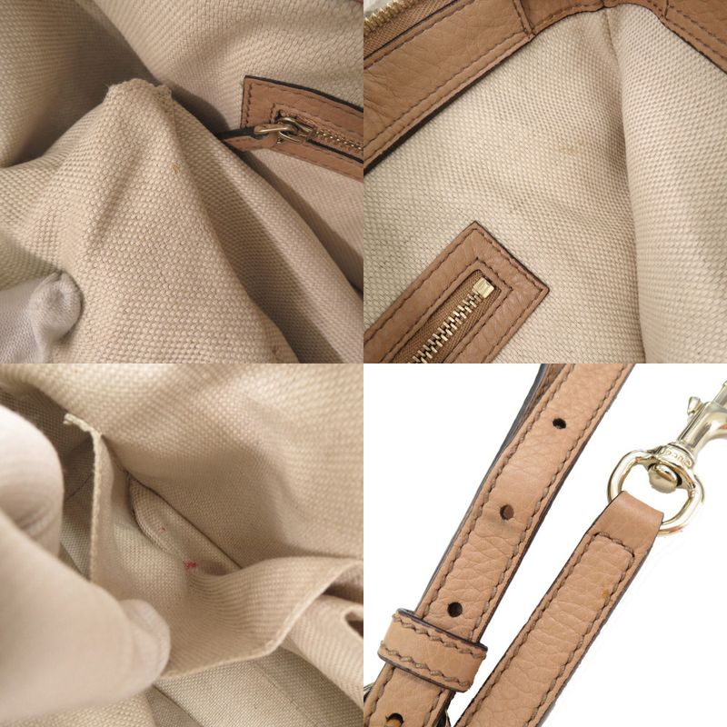 Gucci Soho 369176 Leather Pink Beige 2WAY Handbag Shoulder Bag 0082 Gucci