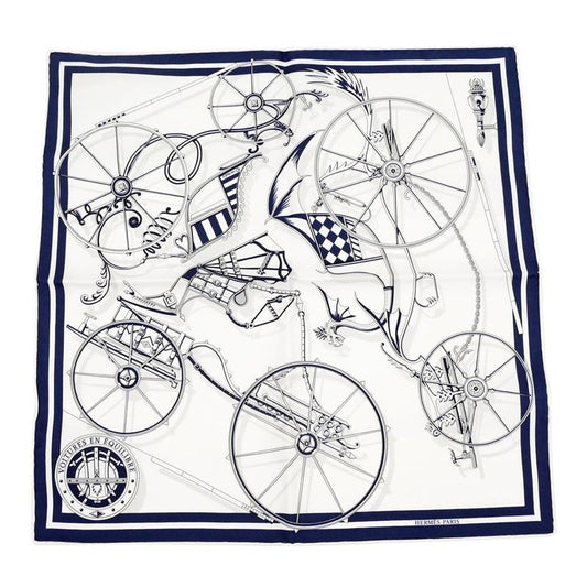 Hermes Gavroche 45 Scarf Voitures En Equilibre Silk Daisuke Nomura