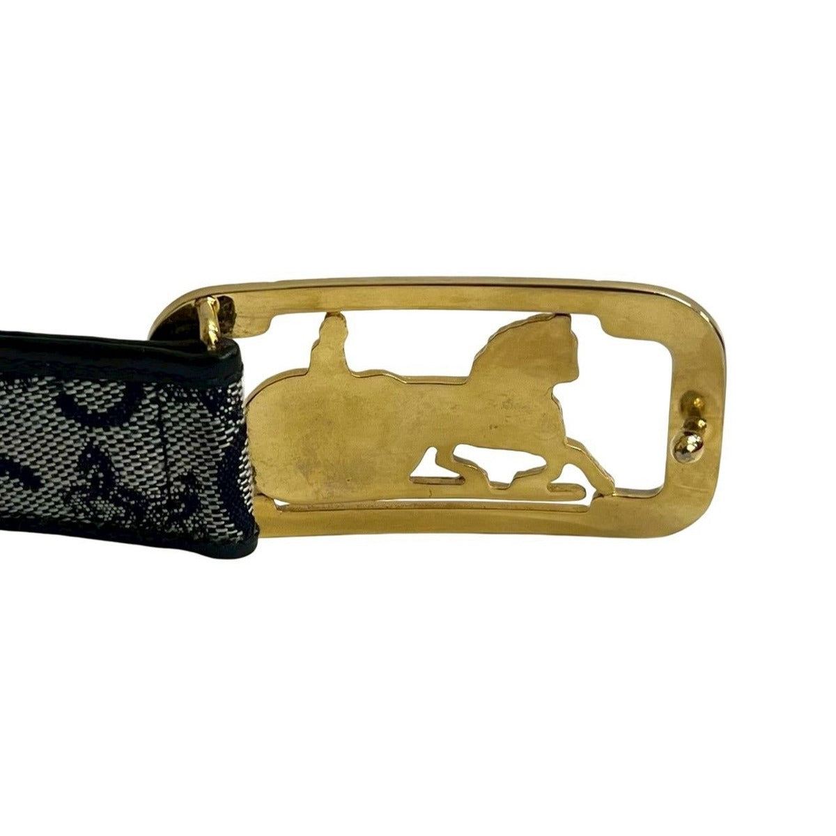 Celine Vintage Horse Carriage Hardware Buckle Logo Leather Belt — view 2
