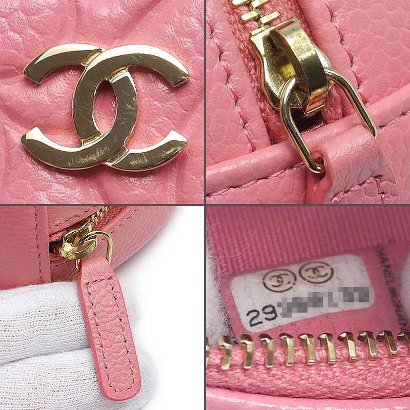 Chanel Camellia Chain Shoulder Bag Pink Mini Round Crossbody