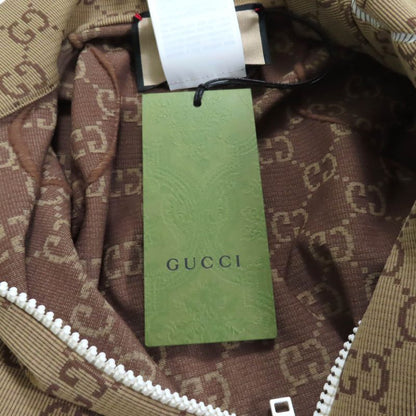 Gucci 23SS 715524 GG Pattern Half Zip Cropped Jersey Top Beige Brown M Made In