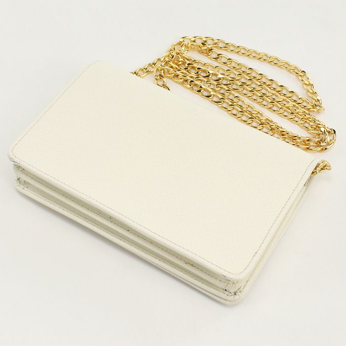 Prada 1bp006 Chain Wallet Saffiano LUX Saffiano Leather Women